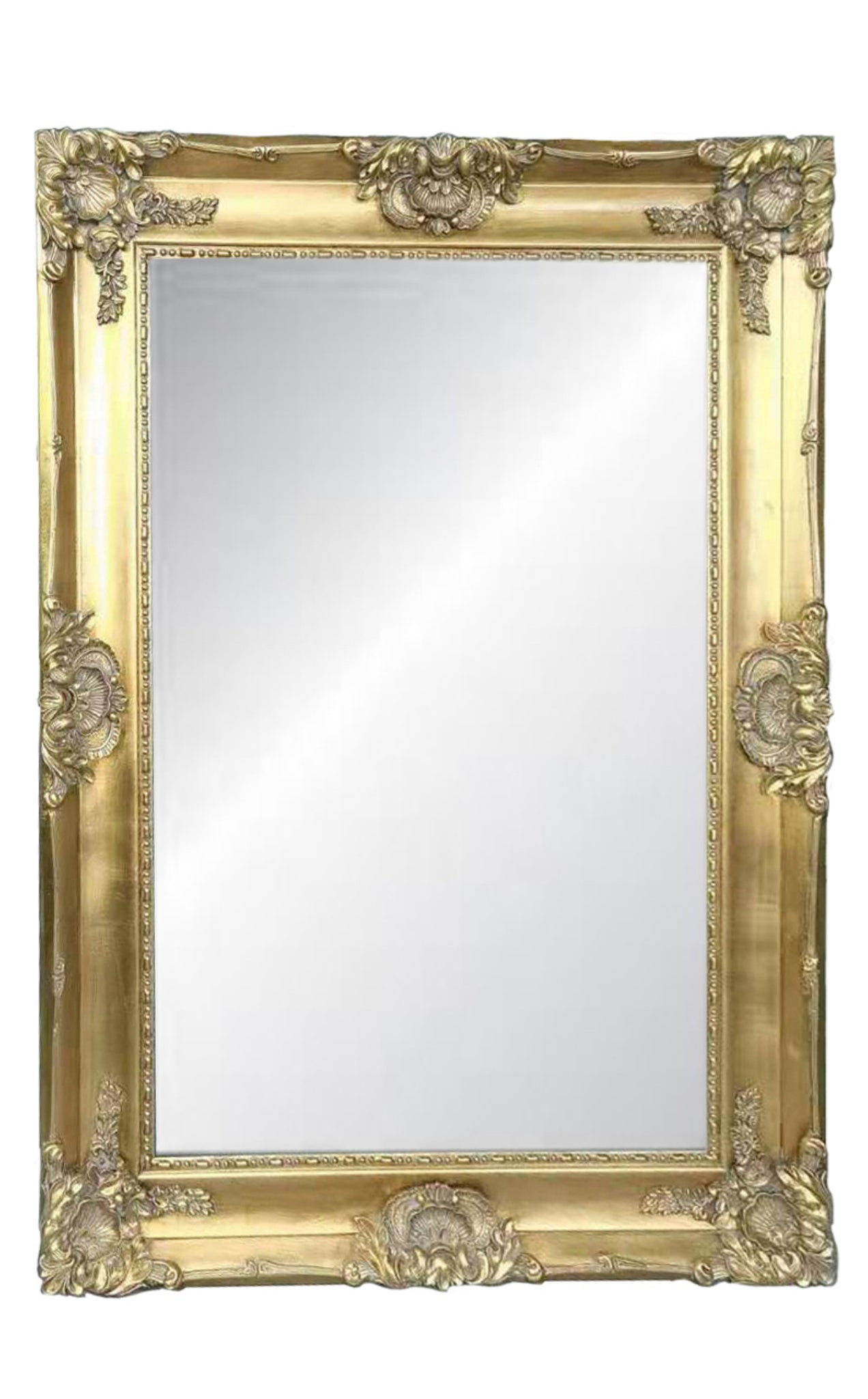 ORNATE BEVELLED MIRROR IN ANTIQUE GOLD